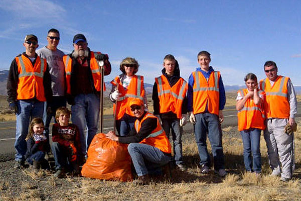 Adopt-a-Highway litter clean-up