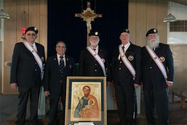 Color Guard at prayer service for St. Joseph icon